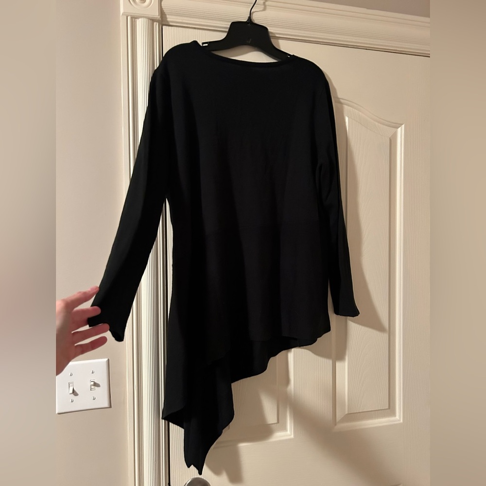 Black Asymmetrical Long Sleeve Sweater